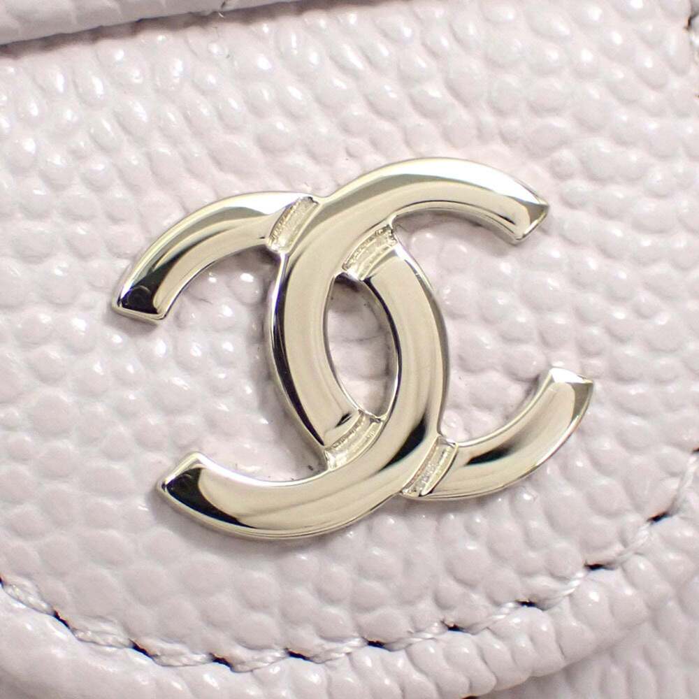 CHANEL Purple Caviar Leather Logo Wallet - Picture 5 of 9